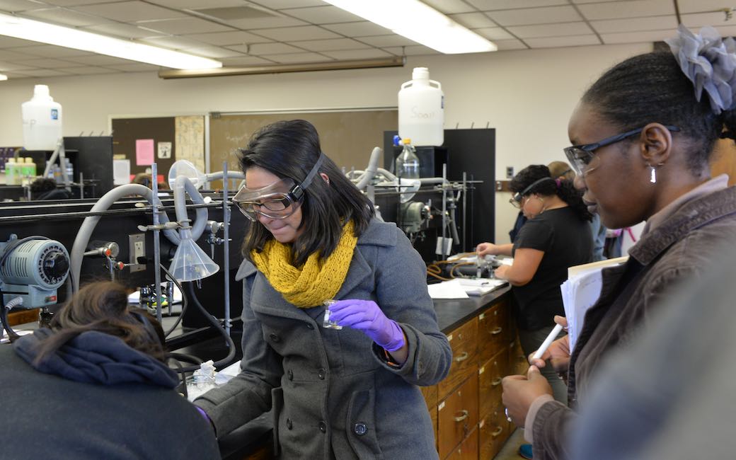Students research in a chemistry lab