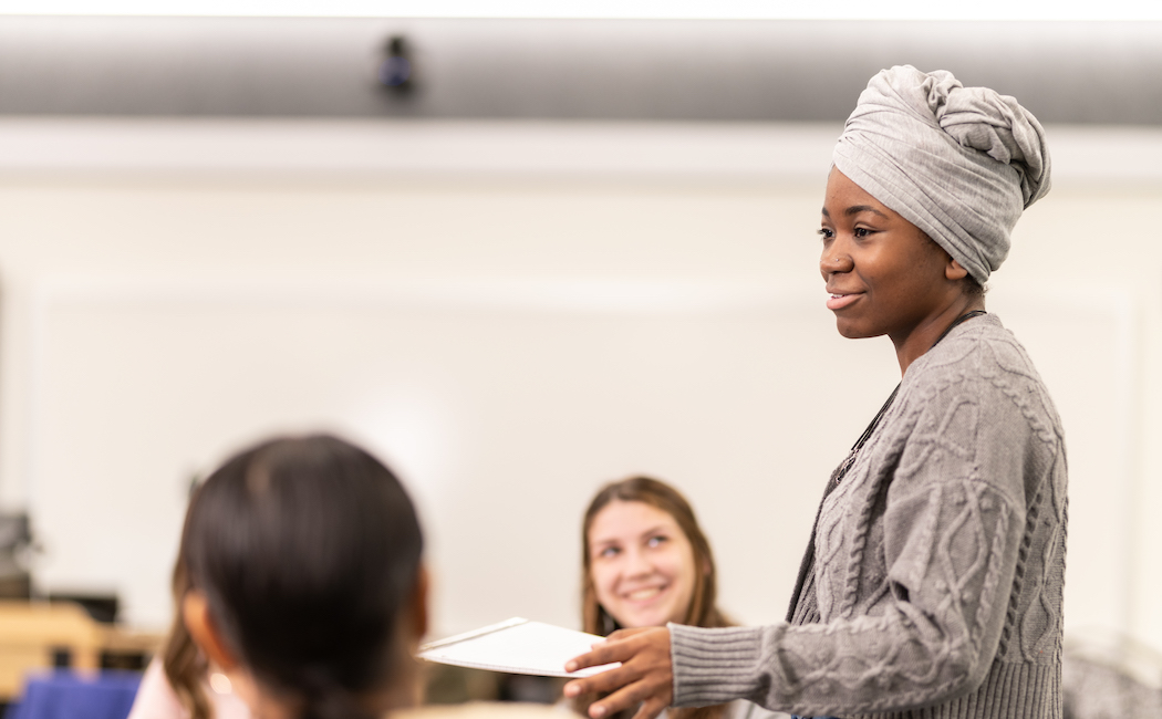 students talking