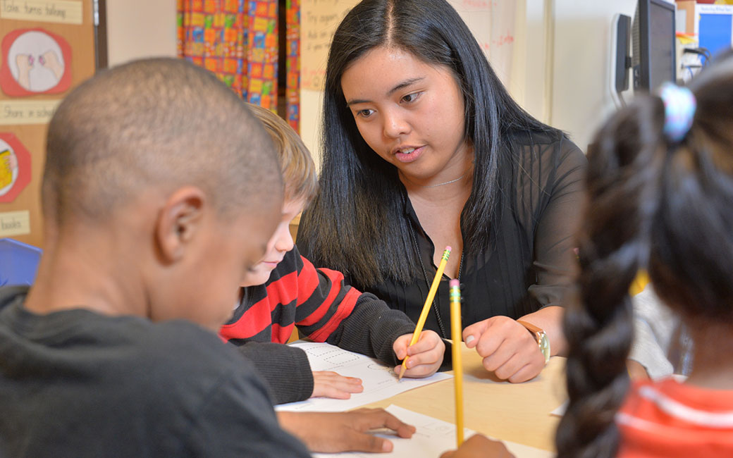 TU student works in elementary classroom