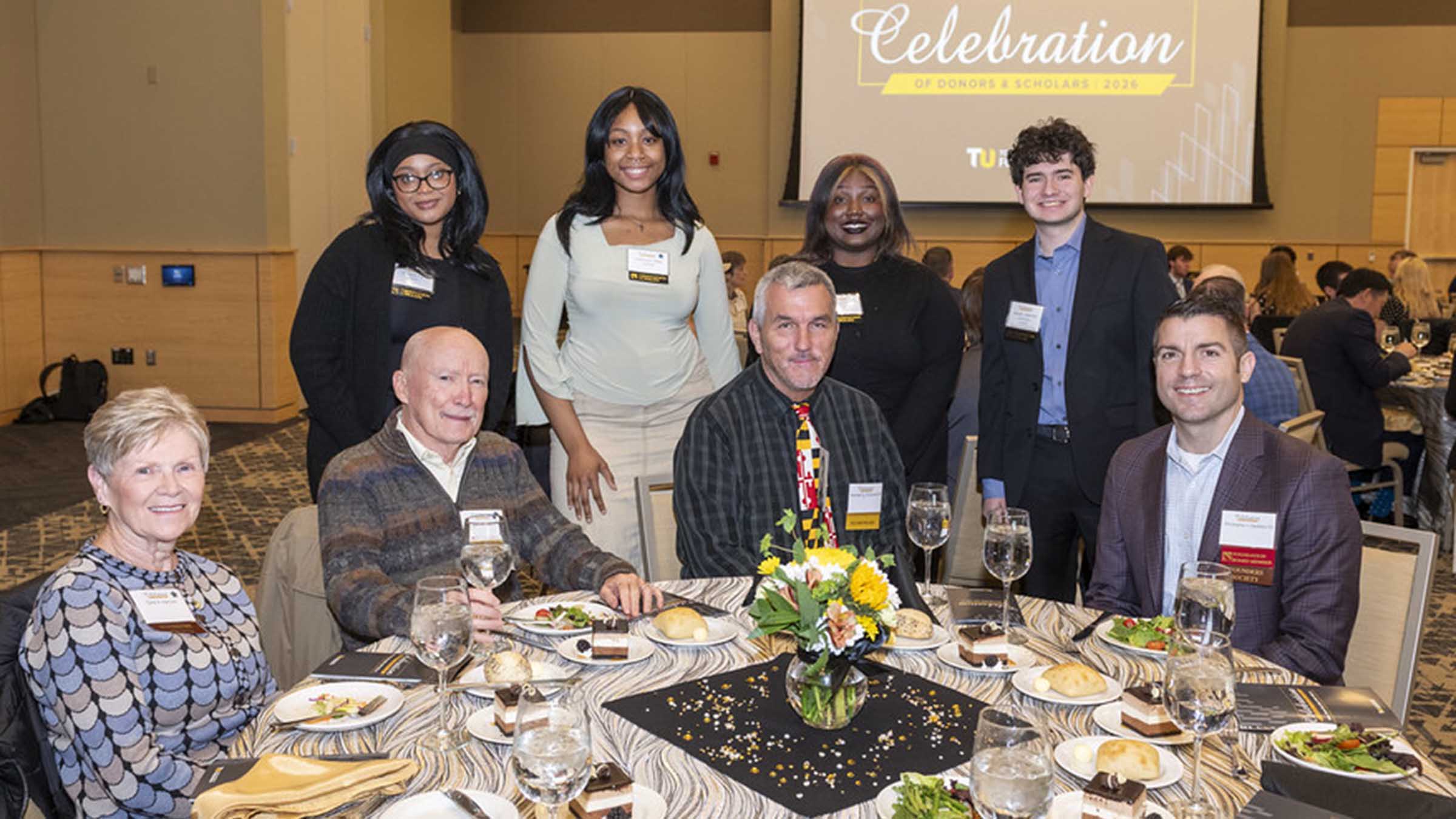 Donors and students at the event