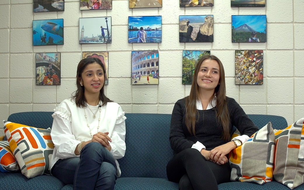 Video of Ghadah Mahrougi and Monica Meneses on a couch