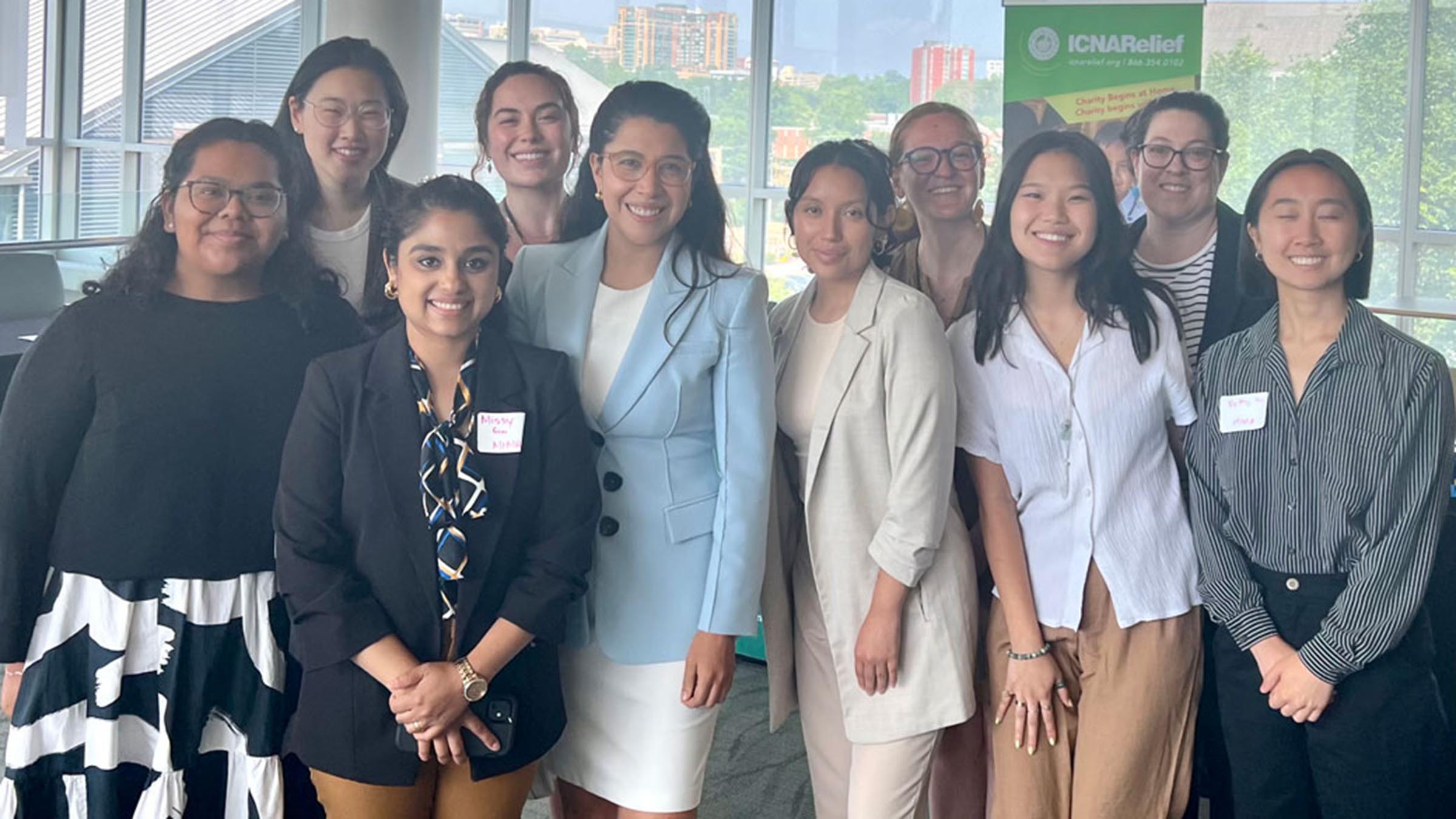 Emily Chavez Robalino with other interns at the Baltimore City Mayor's Office of Immigrant Affairs (MIMA)