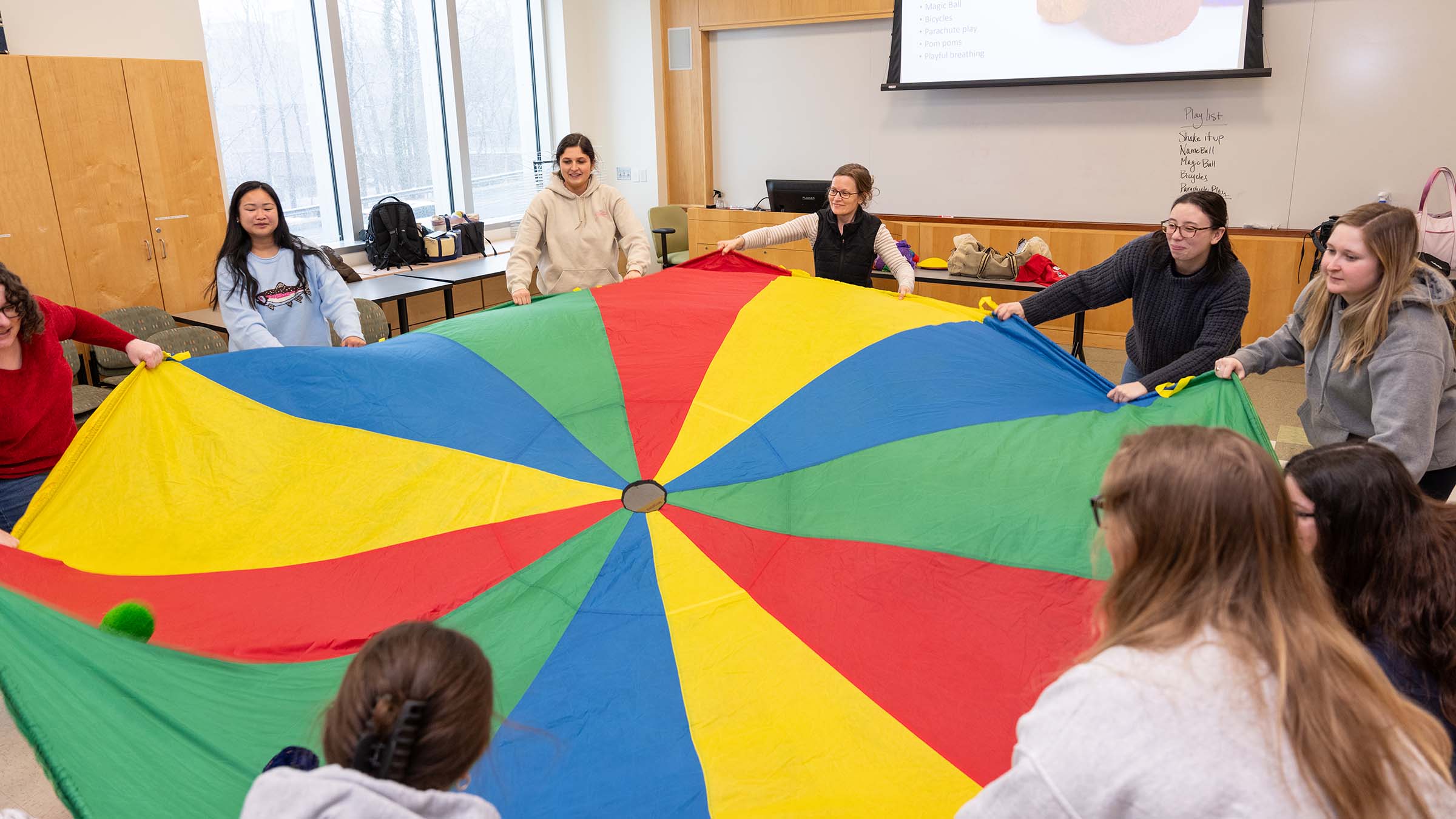 Students playing in Margolis' class