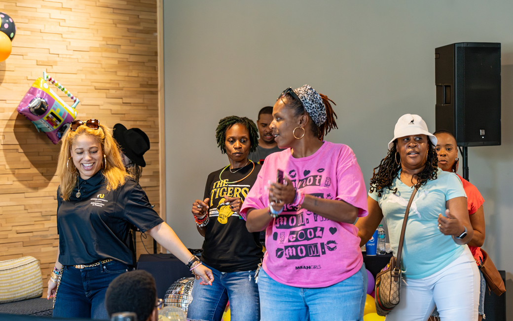 Staff and Faculty dancing