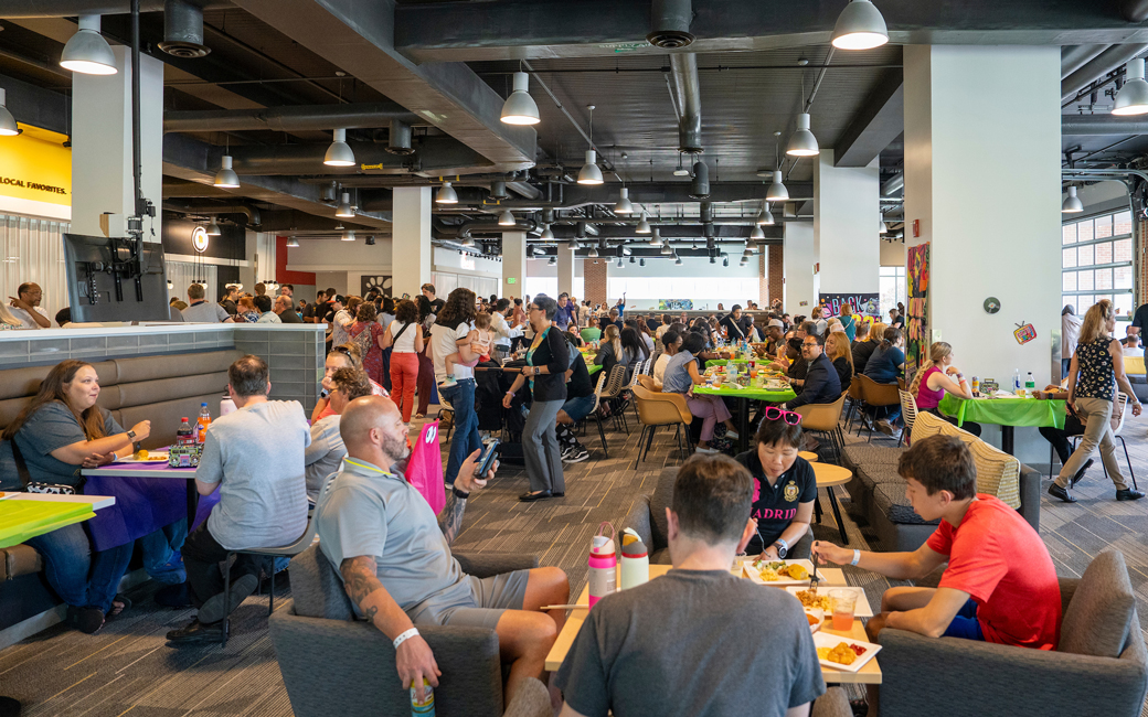 Faculty and Staff enjoying the event