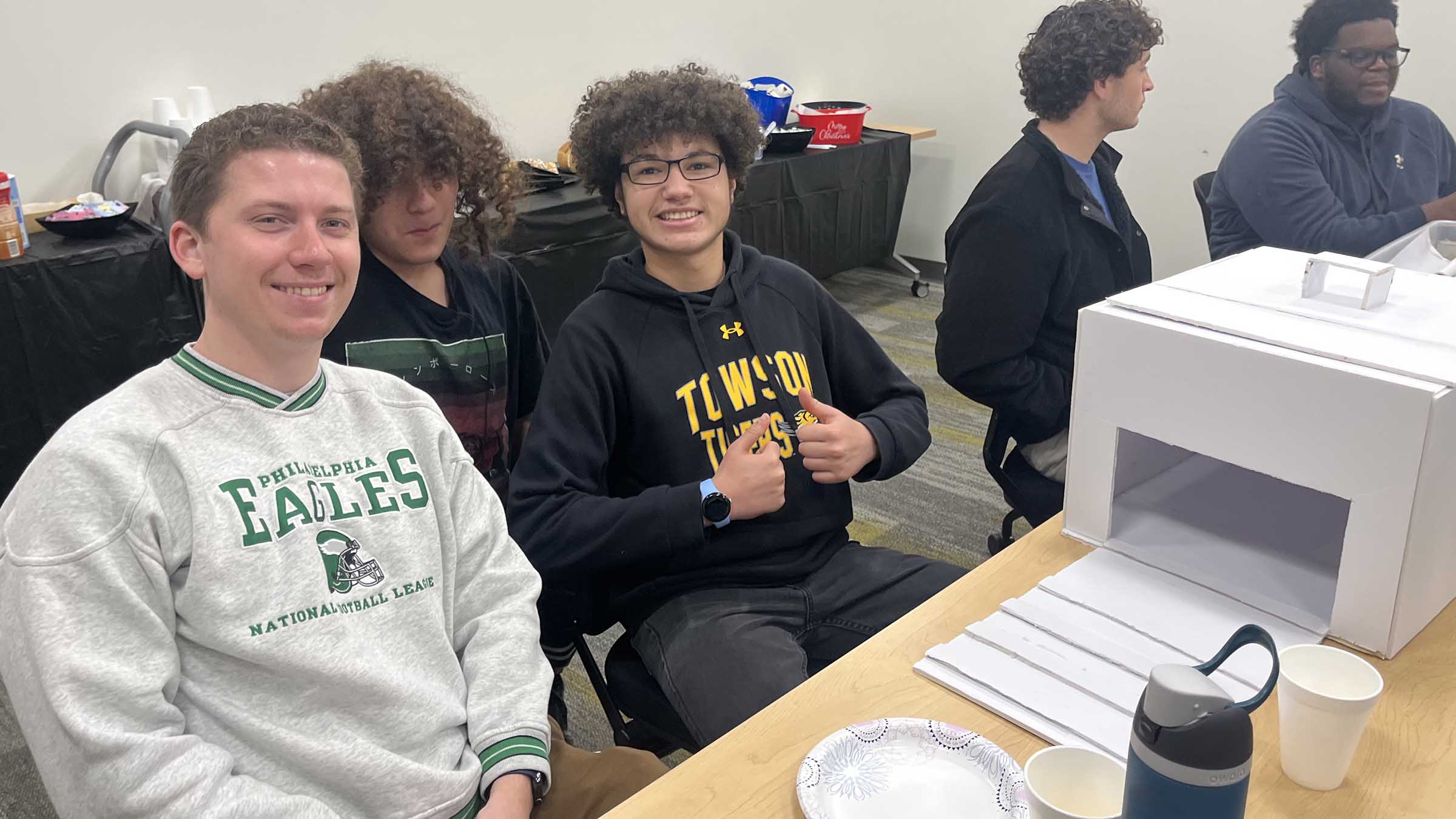 Students presenting engineering project