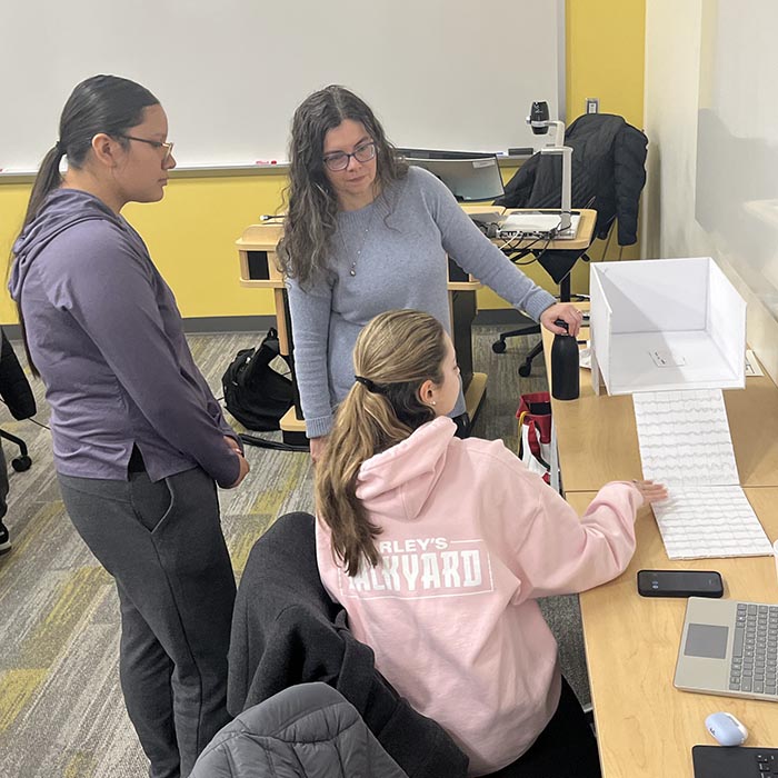 Students making turtle habitat