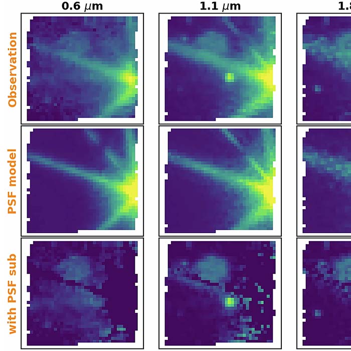 half of a graph of PSF subtraction of NIRSpec IFU Prism data to remove host star light