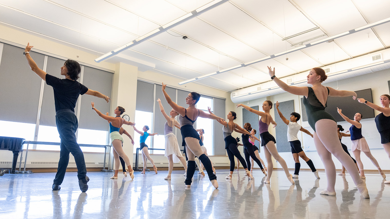 students in a dance class