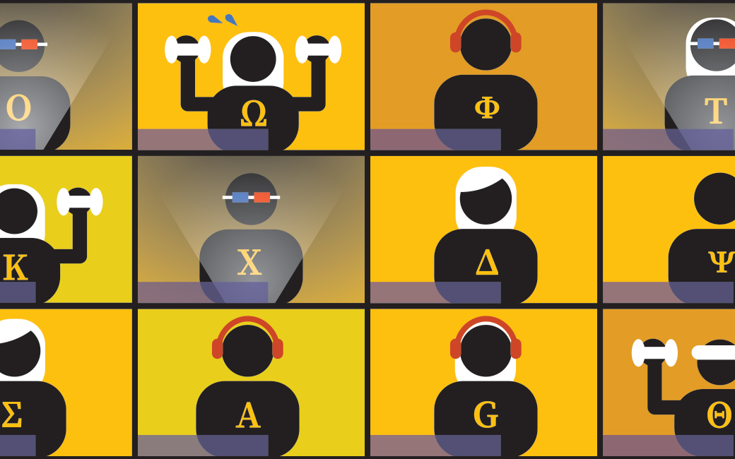 Illustration for Greek Life doing virtual bonding