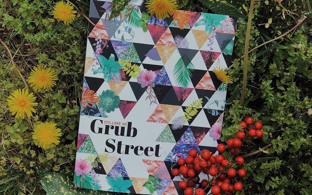 Grub Street volume 68 with flowers behind