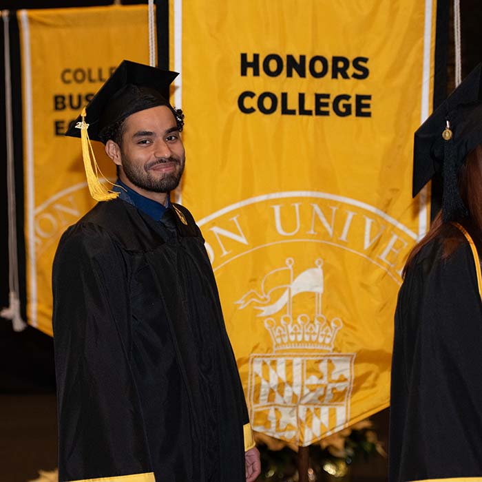 Honors student at graduation