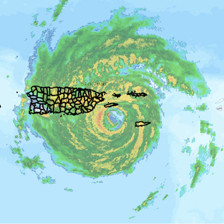 Hurricane Maria weather map