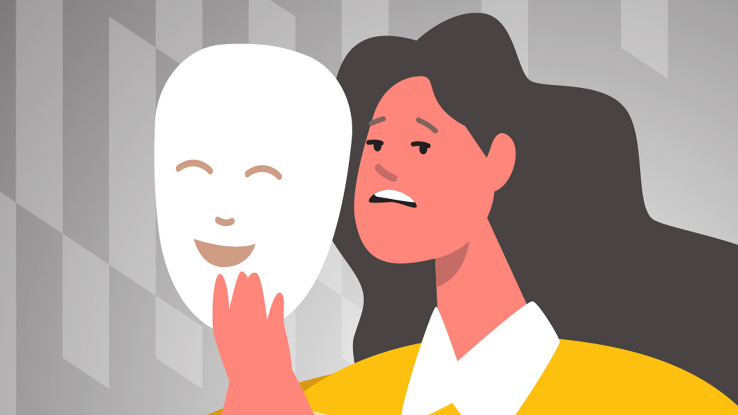 infographic of a person staring at a mask