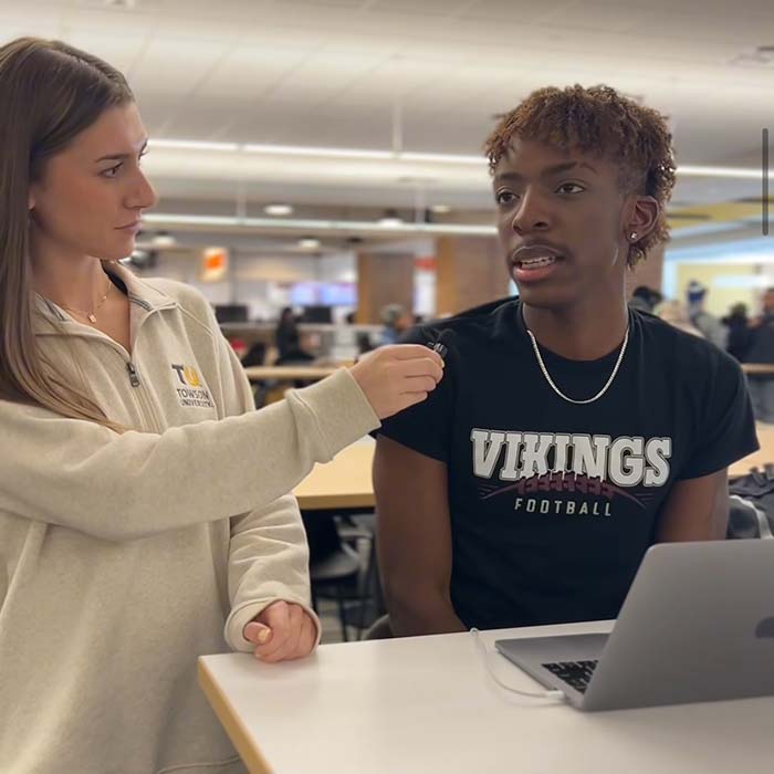 TU student interviewing another student