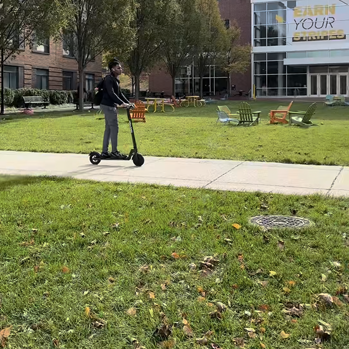 TU student scootering