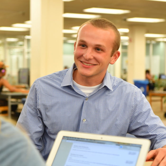 Josh Bregman Josh Bregman in Cook library