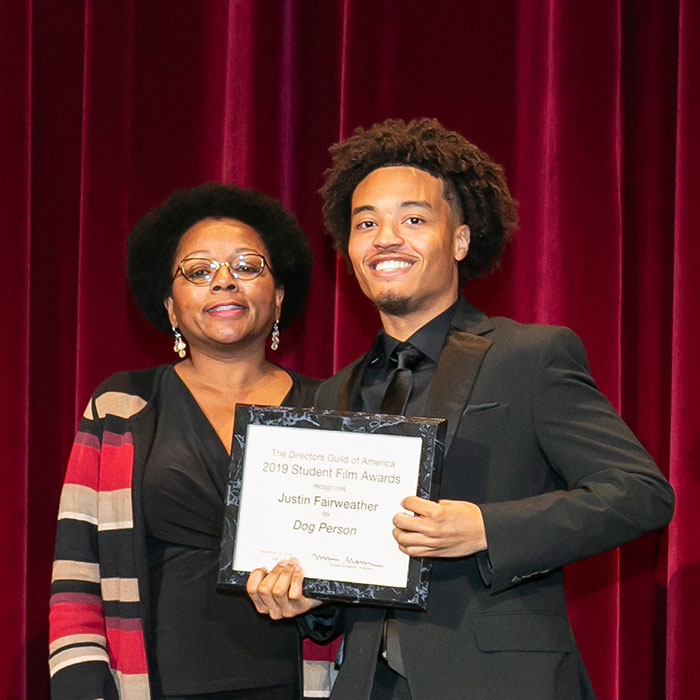 Justin Fairweather with DGA award