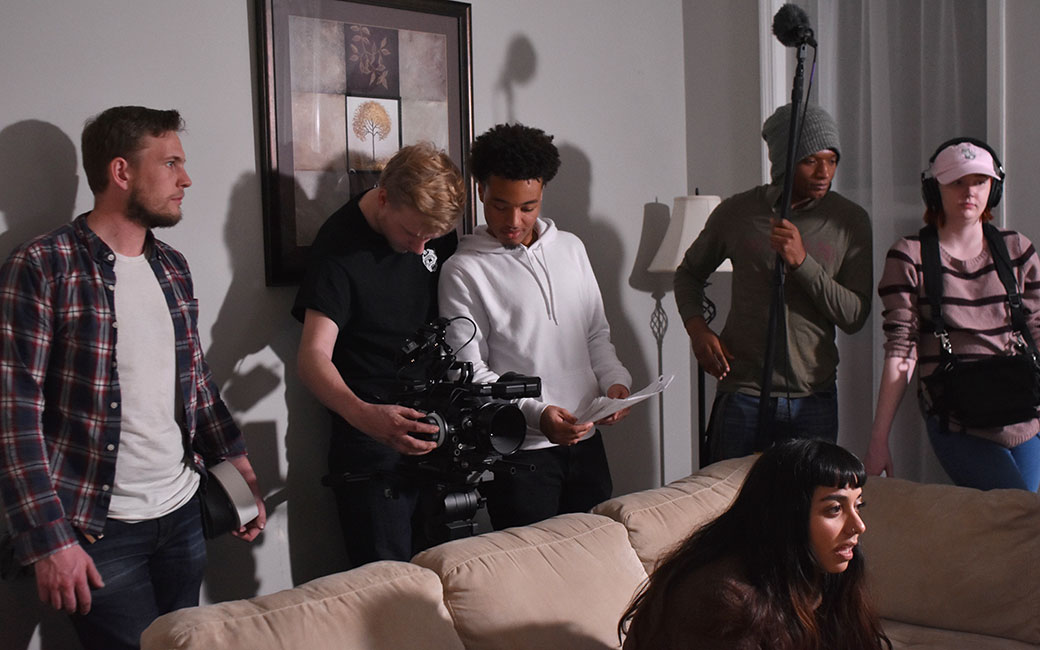 Justin Fairweather behind the scenes on "Dog Person"