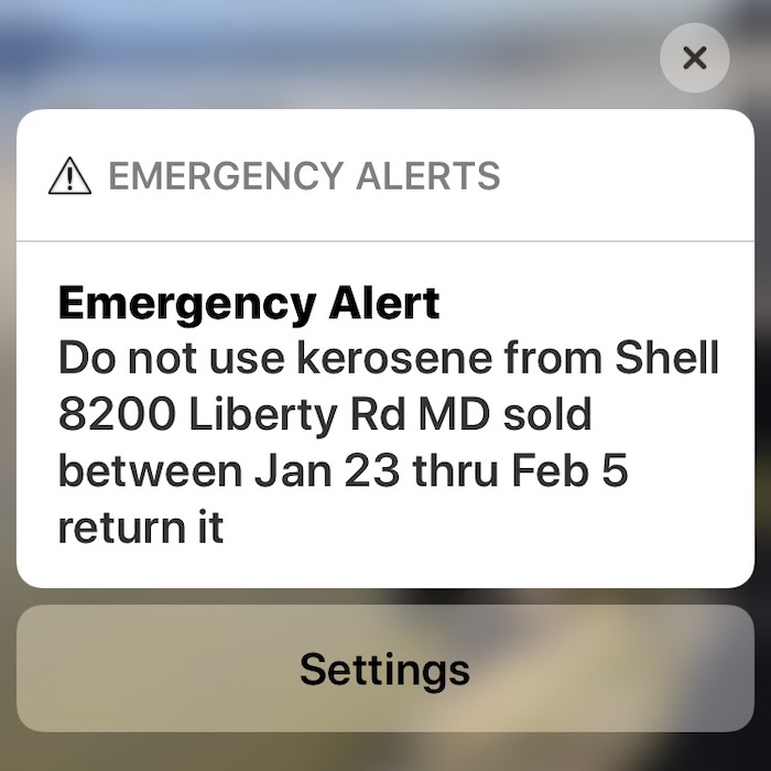 Push alert for contaminated kerosene 