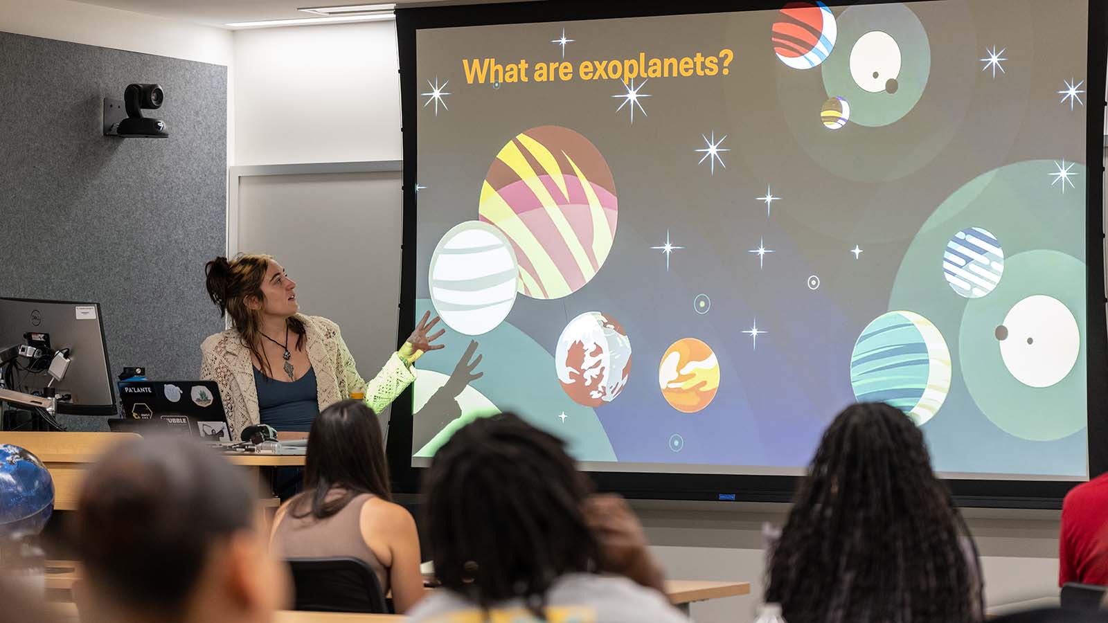 Kielan Wilcomb Hoch giving a lecture