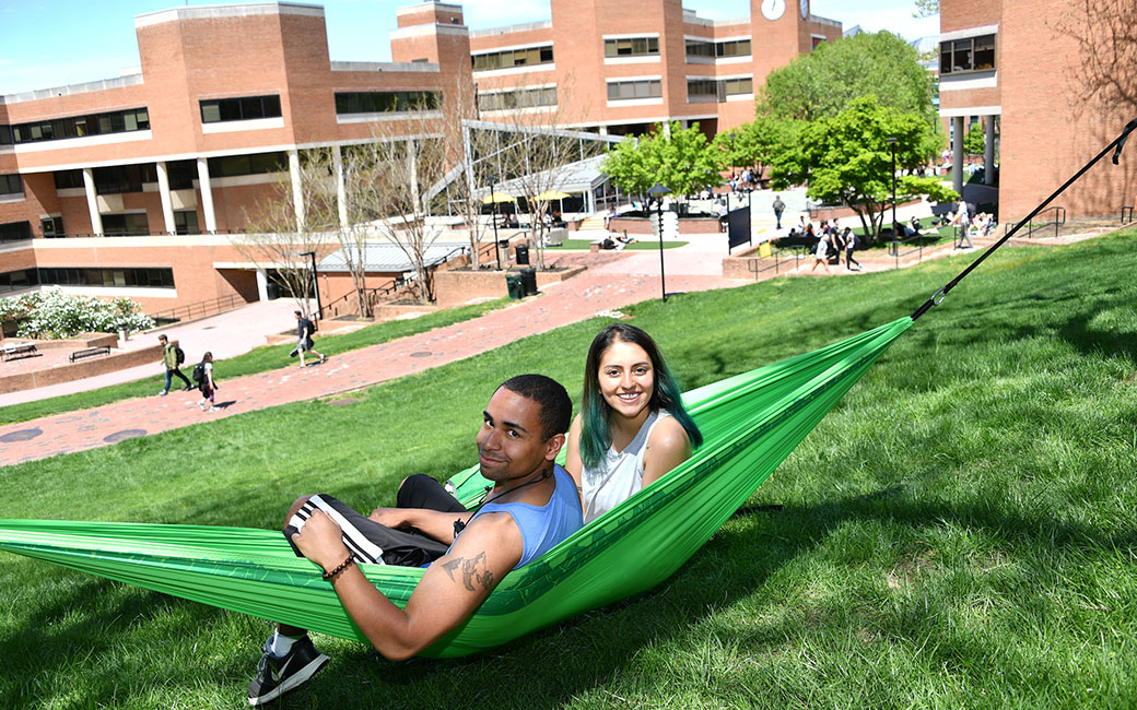 students in hammock