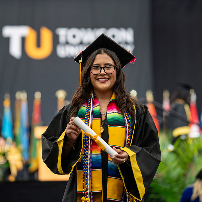 latine student at tu commencement