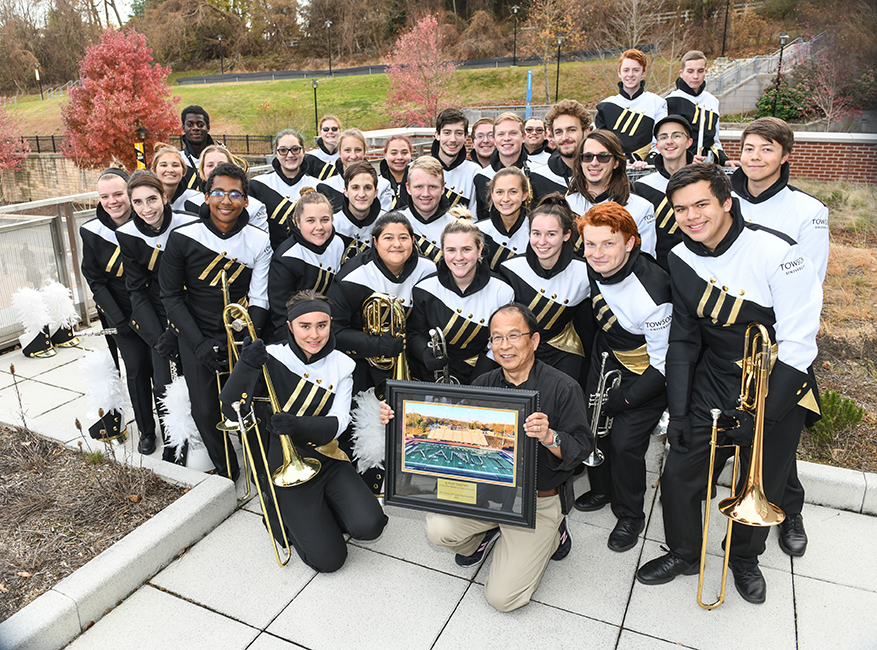 Kanji with the TU Marching Band