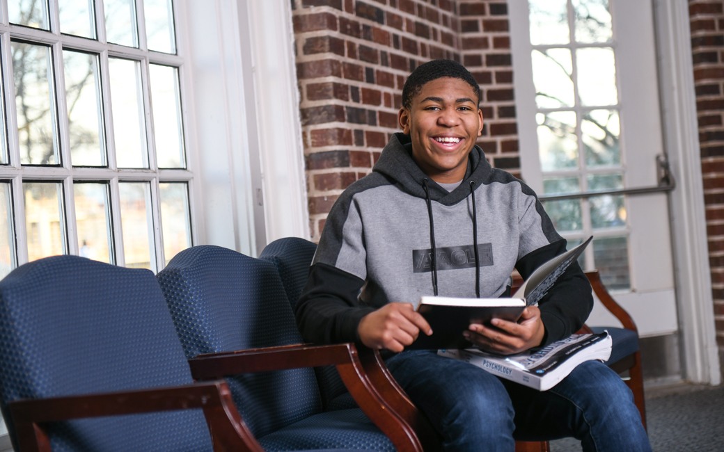Towson University first-generation student Lewis Laury