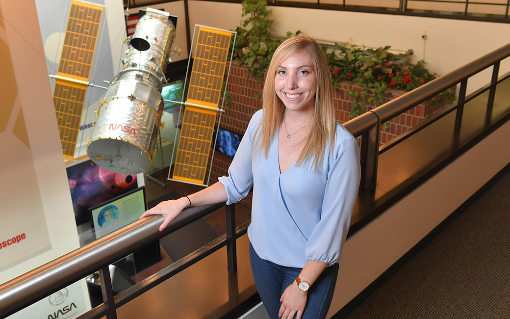 Meaghan McDonald and the model Hubble Space Telescope