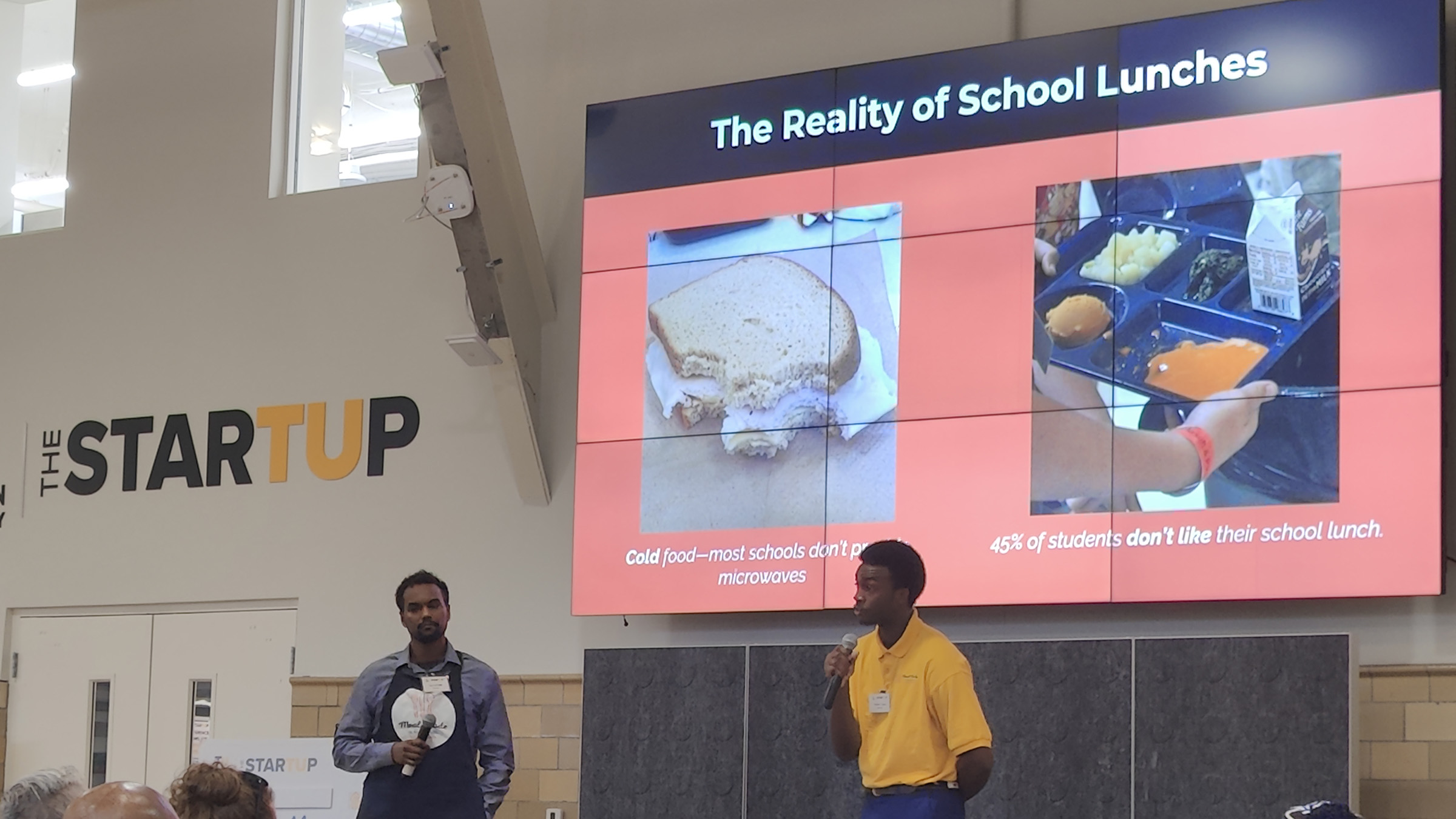 Ahmed Satti and Tasmir Toure presenting about Meal Mode at the StartUP