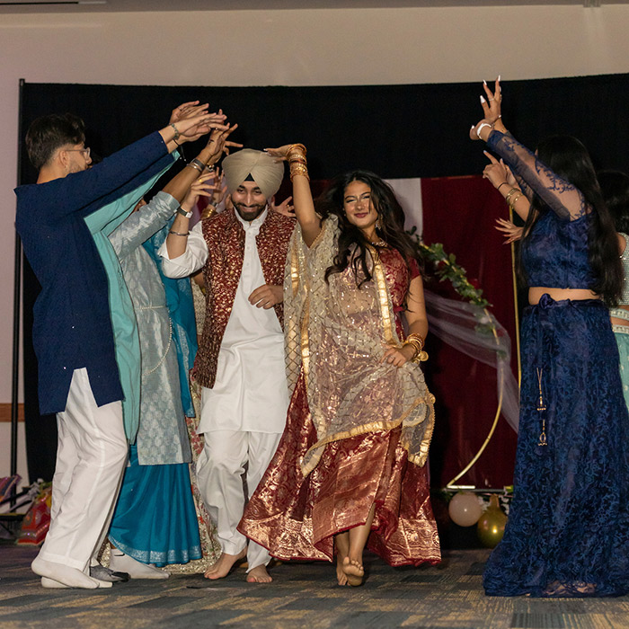 the "bride and groom" at sasa's my big fat desi wedding