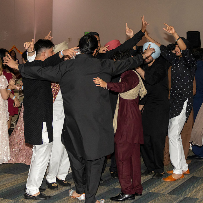students dancing at my big fat desi wedding