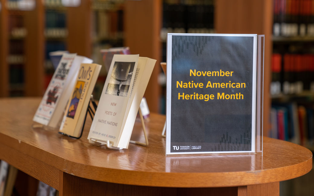 A book display for Native American History Month