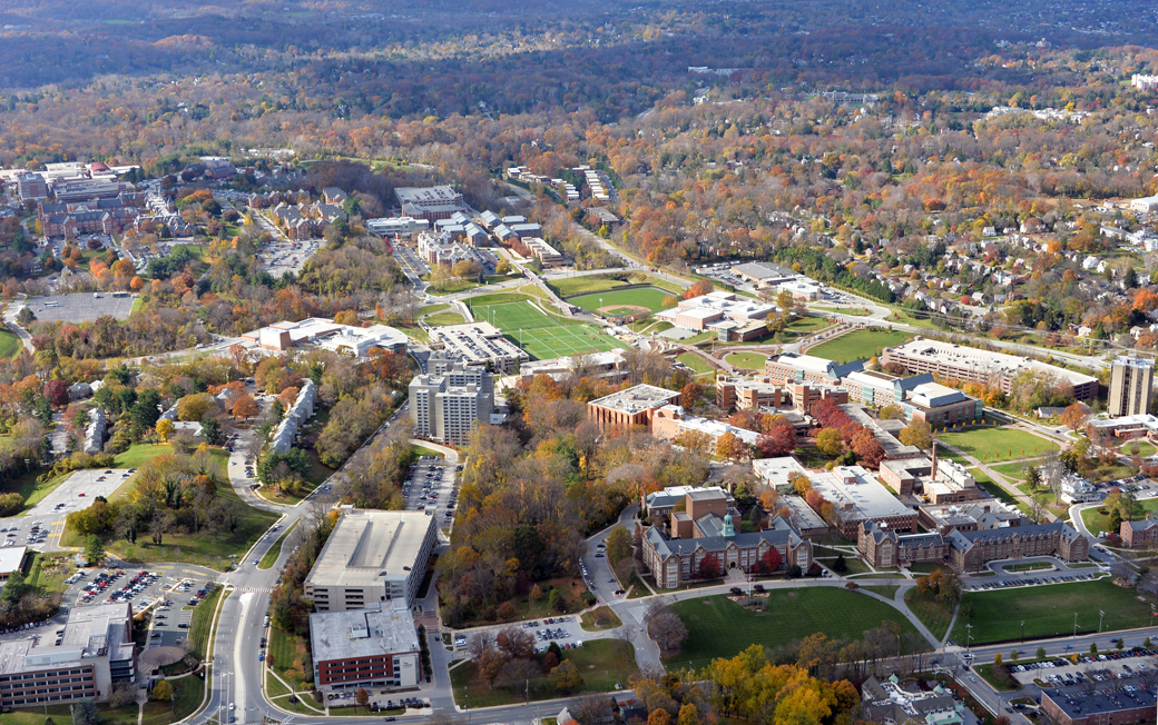 Aerial photo of Towson University