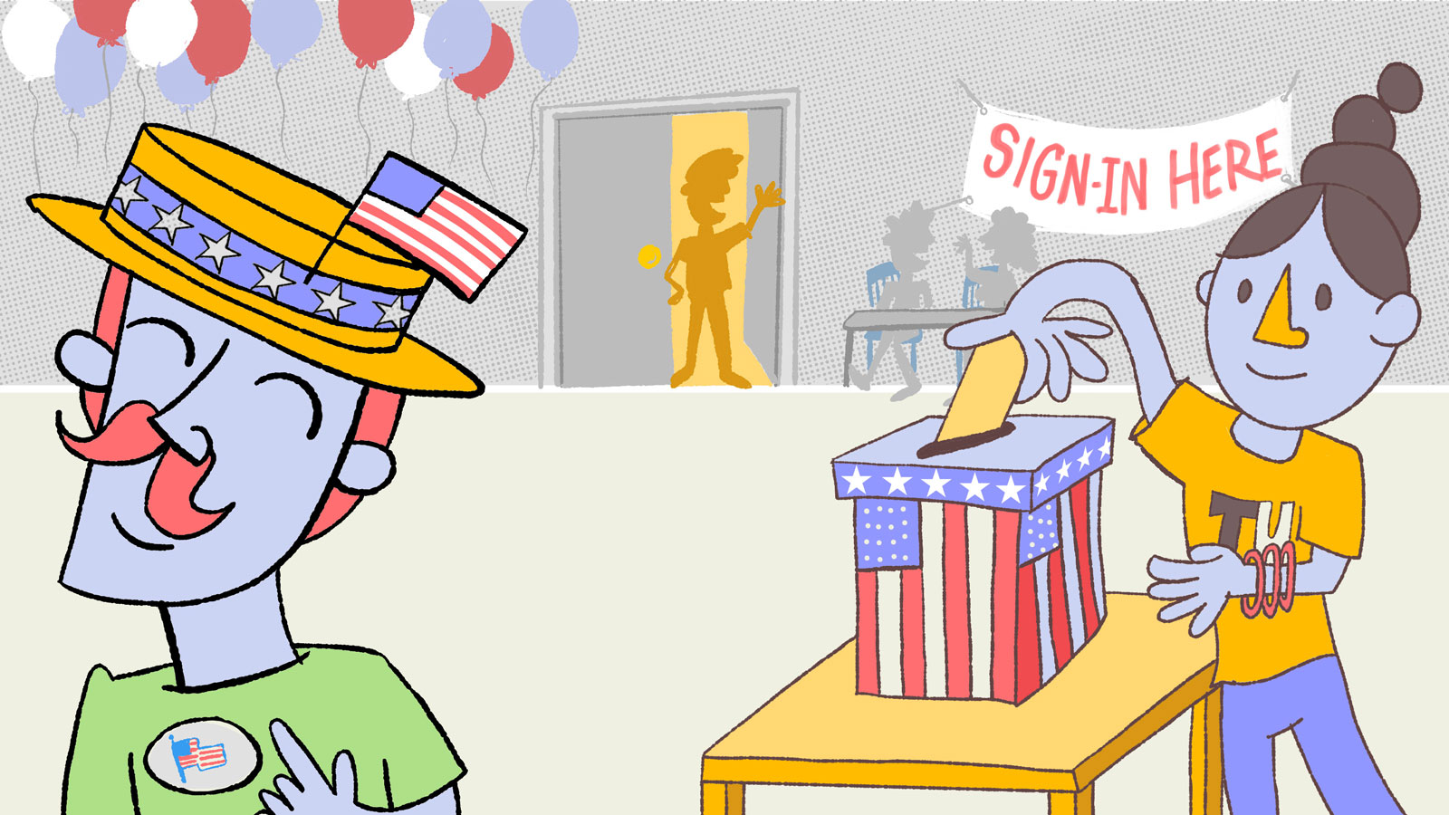 graphic of people voting