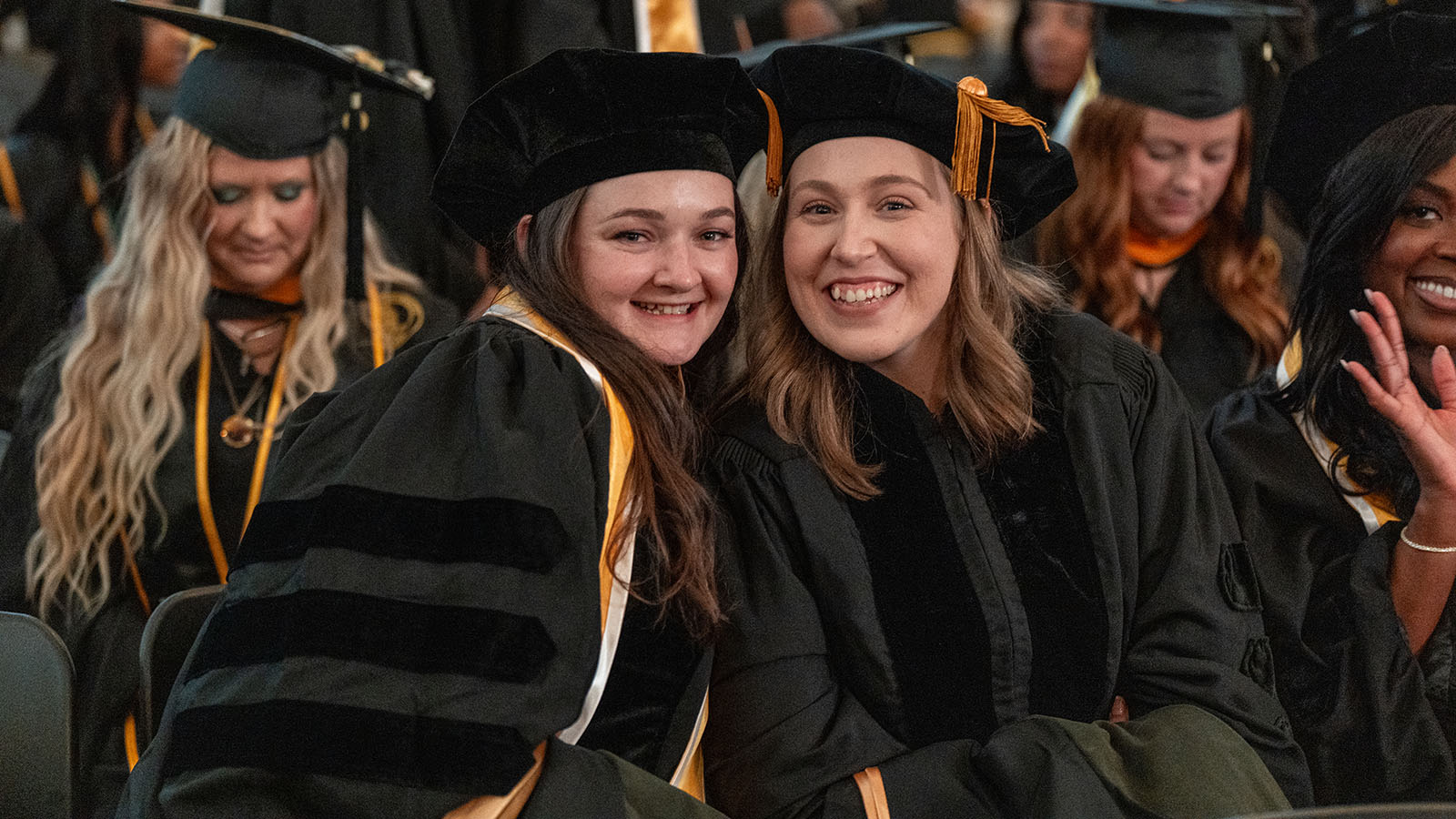 Student presenting research