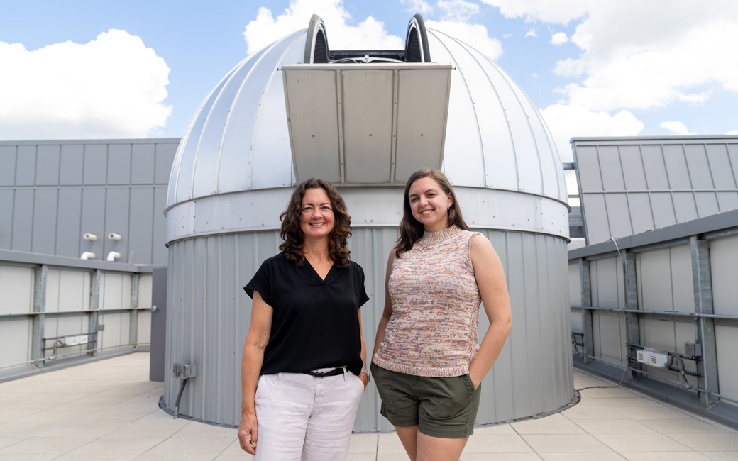 Dr. Jennifer Scott and Shannon Markward at the TU Observatory