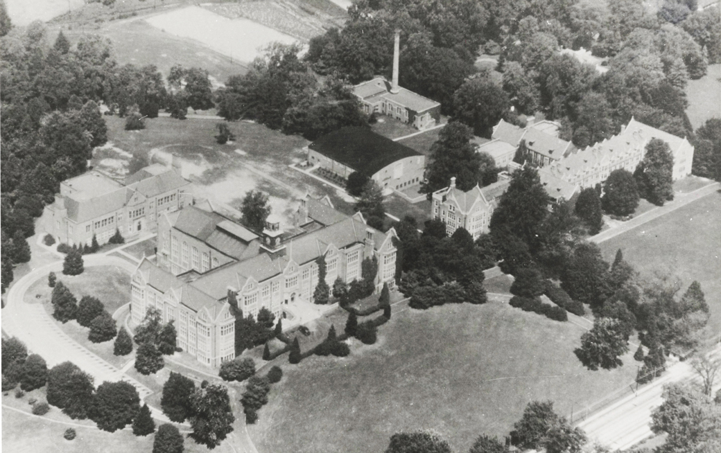 Archival aerial photo of TU