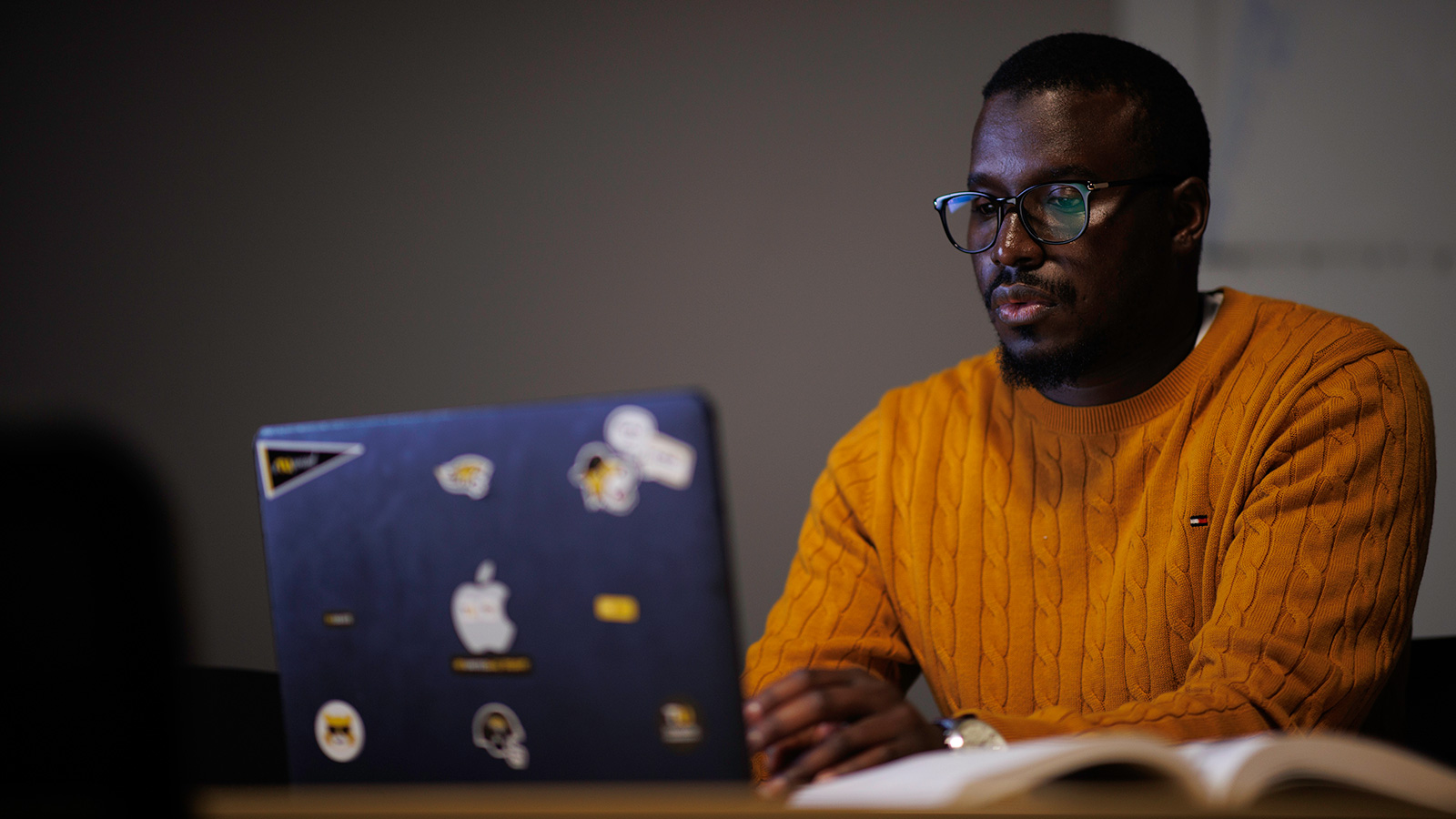 man working on a computer