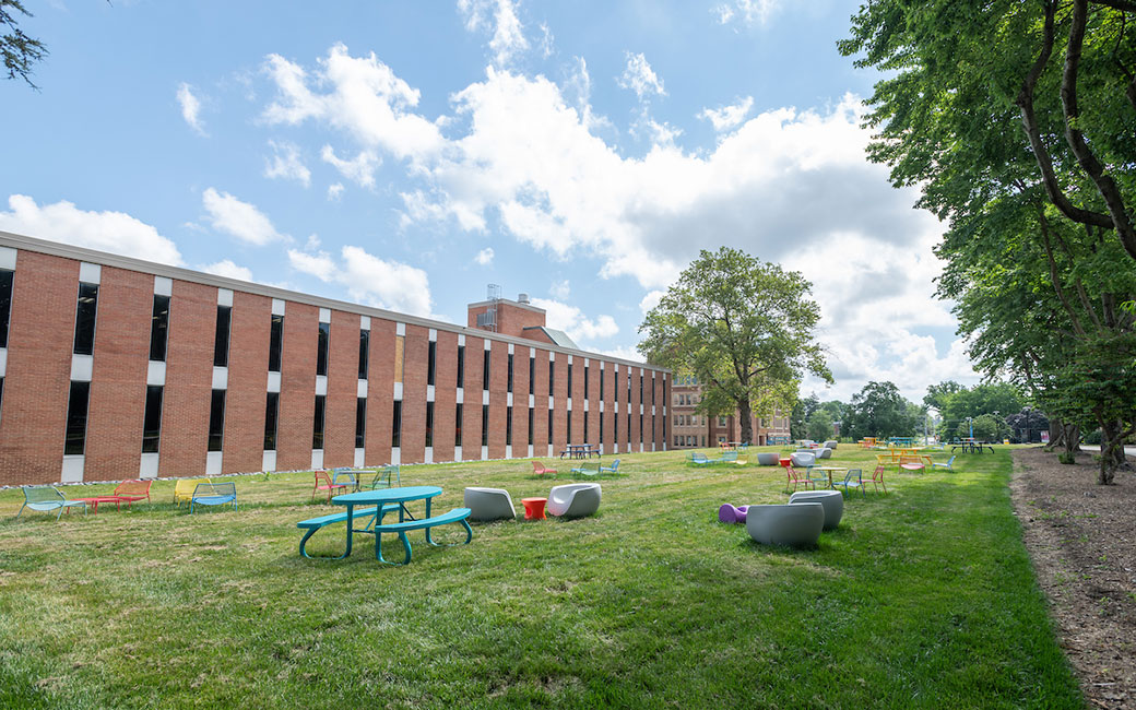 New outdoor seating areas on campus