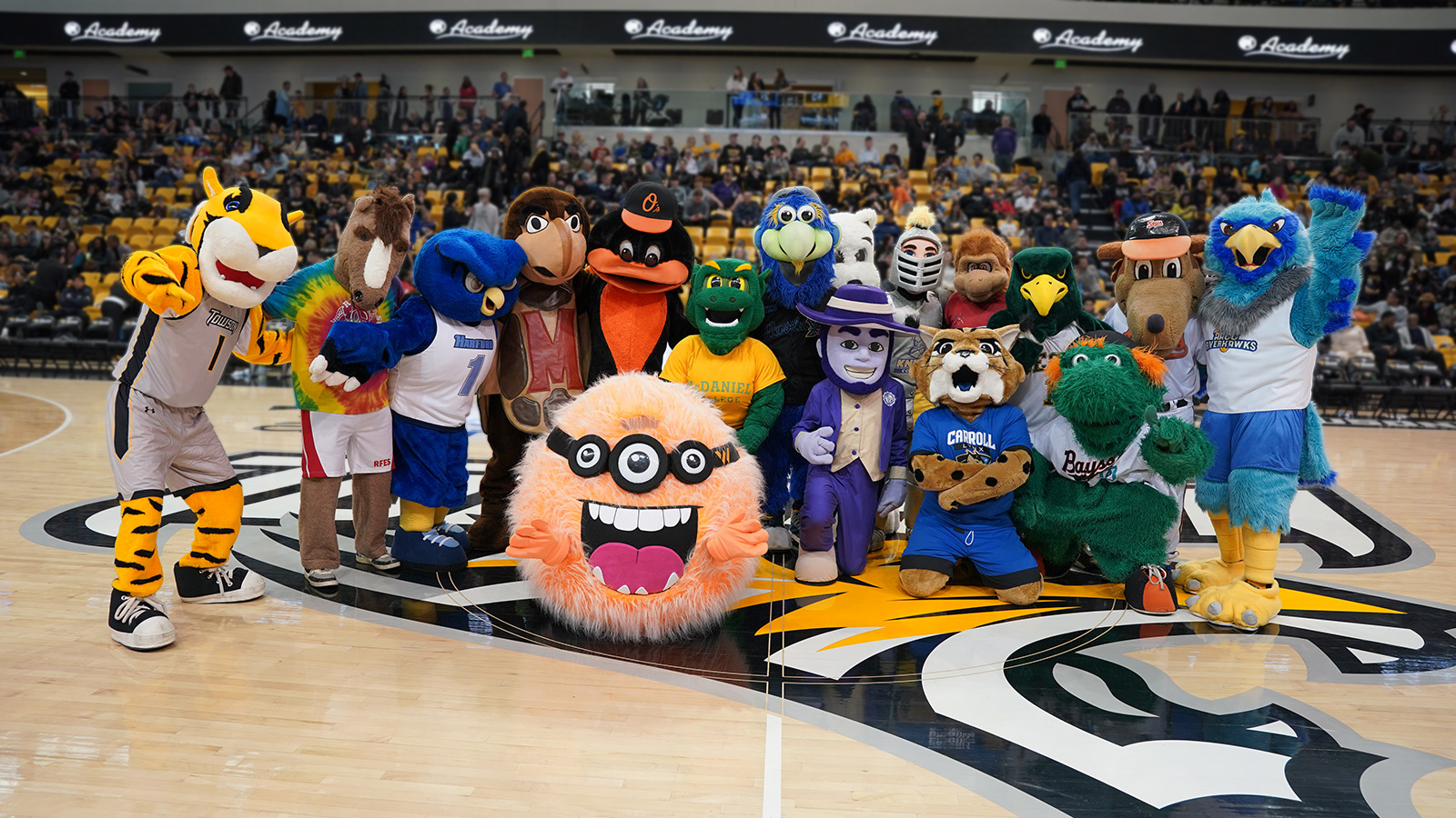 mascots from across the region in secu arena