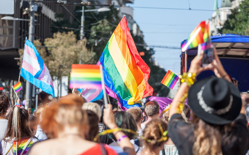 A photo at a Pride Parade