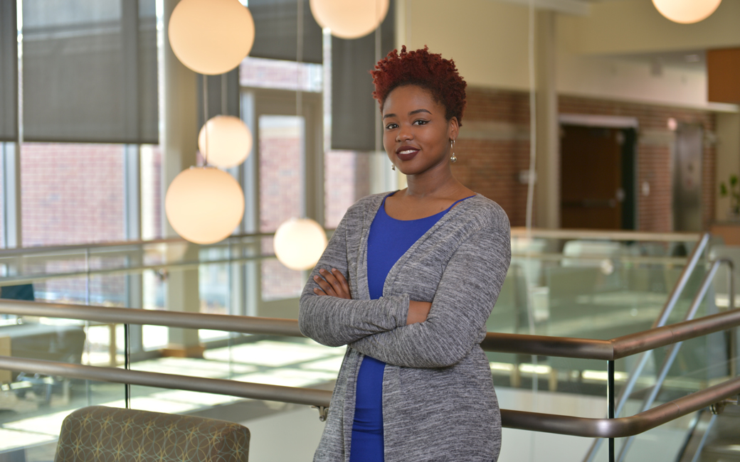 Raven Jackson, who works in the Counseling Center and is a student outreach assistant with Towson University’s Alcohol, Tobacco and Other Drug Abuse Prevention Center, won the 2017 Red Ribbon Campus Public Service Announcement (PSA) Contest. 