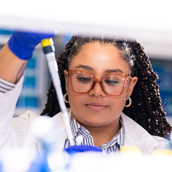 Student in the lab