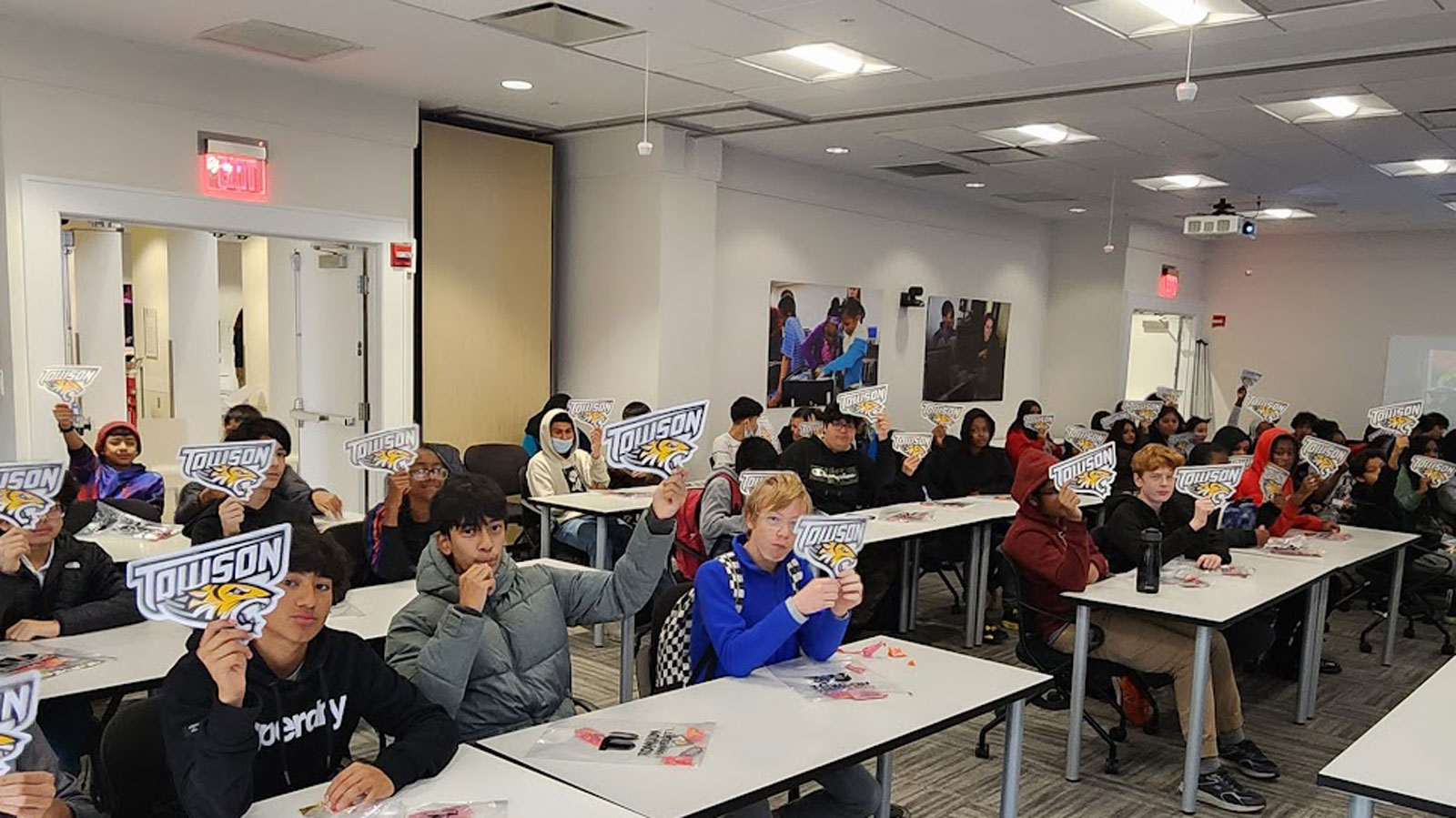 Students in attendance at a cyber security outreach event hosted by the Sec Ops Research Team