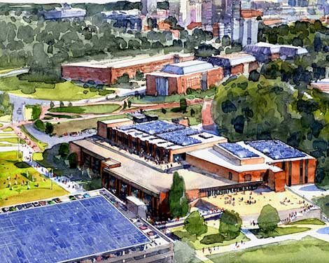 Rendering of the future locations of solar panels