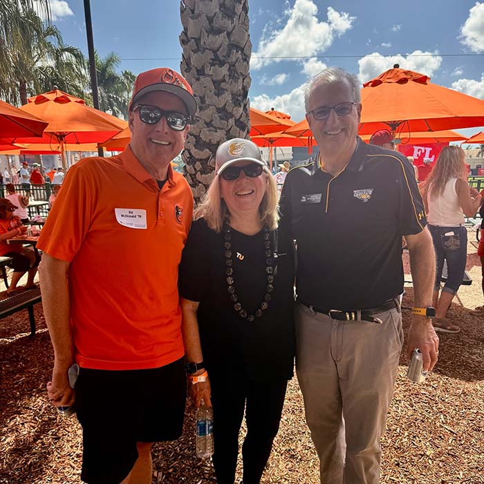 Ed McDonald, Elaine Anderson, TU President Mark Ginsberg