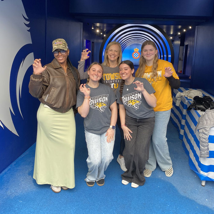 Students represent in TU gear in Barcelona