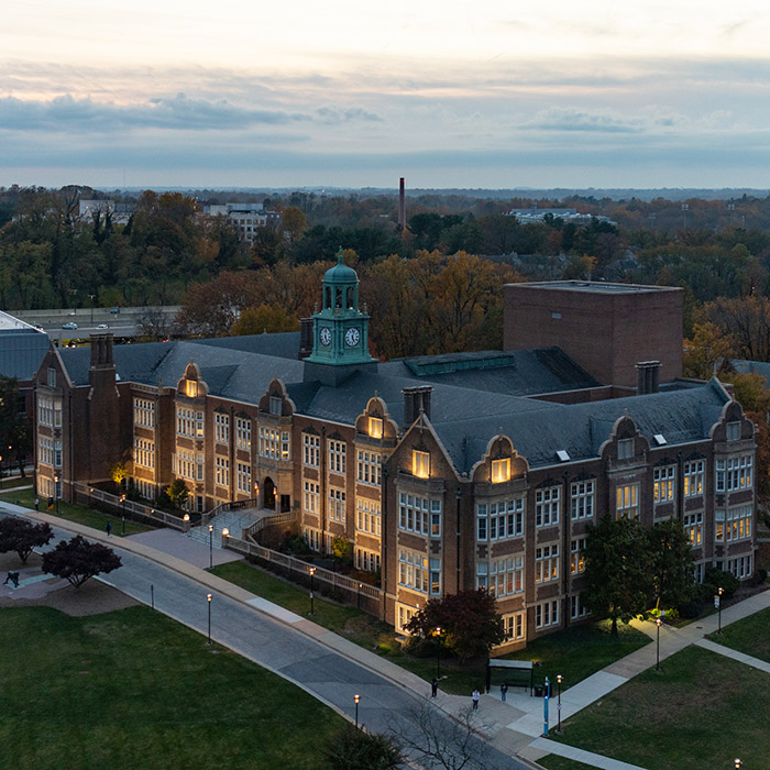 stephens hall at dusk